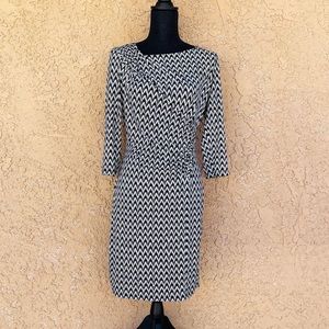 Calvin Klein stretch dress with ruched detail neck and waist